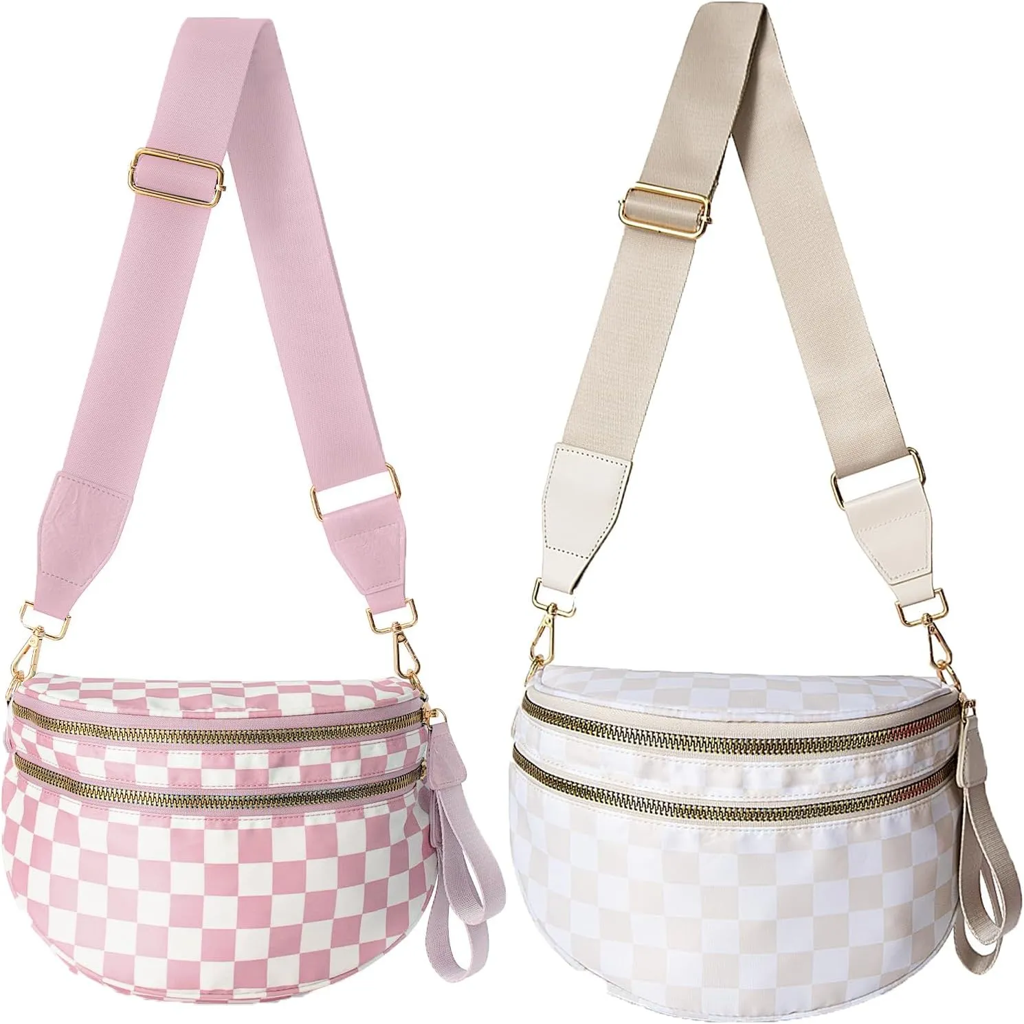 Nuvore Crossbody Comfort Bag, 2025 New with Large Capacity Checkered Bum Handbags with Shoulder Strap for Travel Daily