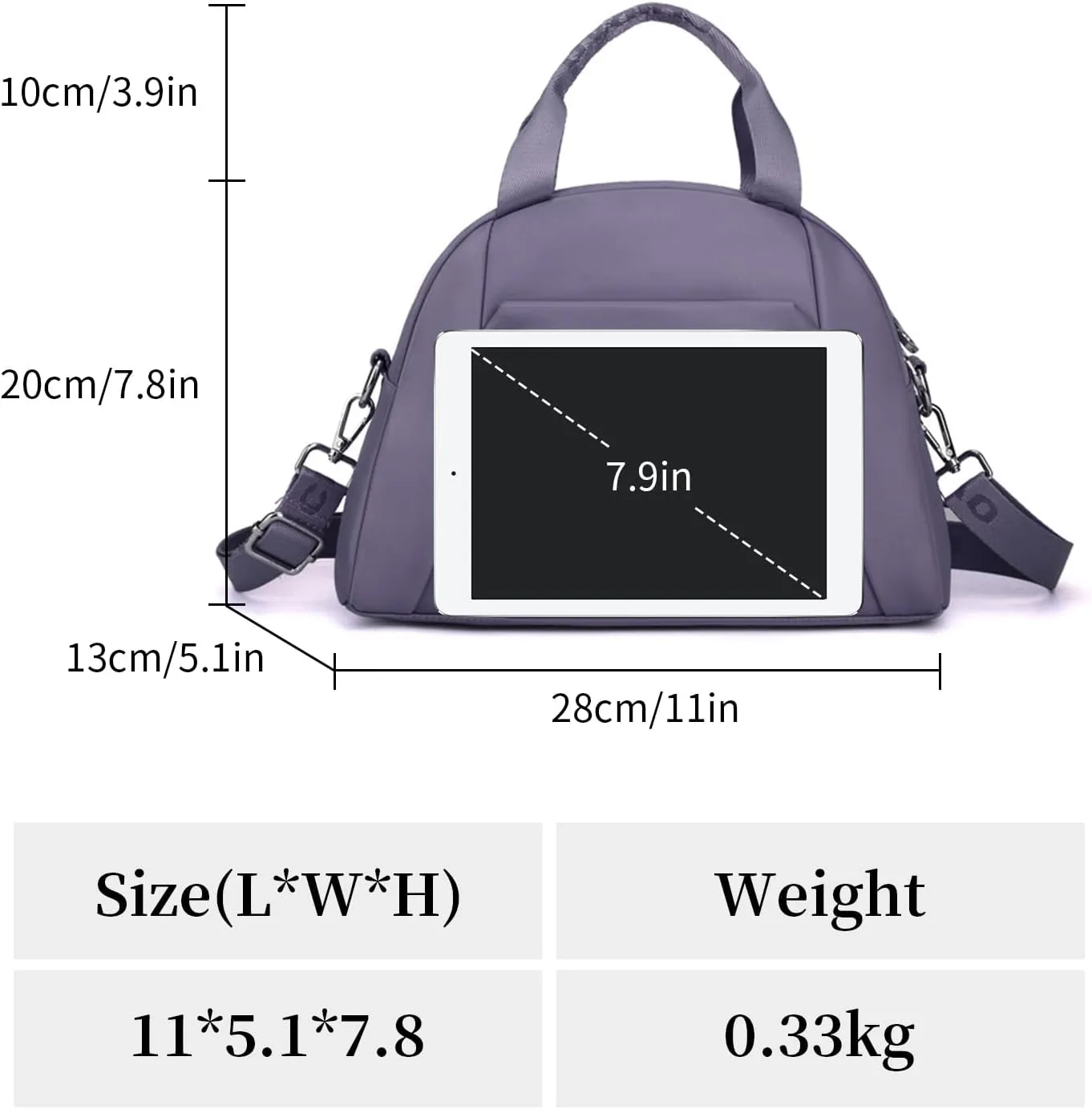 Nylon Crossbody Bag for Women Waterproof Shoulder Bag Lightweight Purse with Pockets Ladies Travel Handbag (Red)