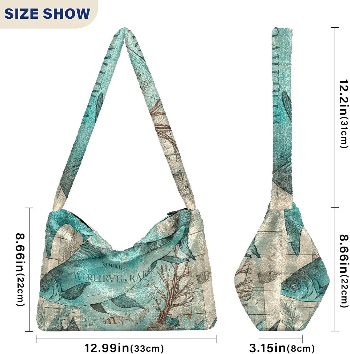 Ocean Crab Coral Plank Ladies Shoulder Bag, Tote Bag Shoulder Handbag, Autumn Handbags