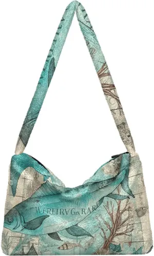 Ocean Crab Coral Plank Ladies Shoulder Bag, Tote Bag Shoulder Handbag, Autumn Handbags
