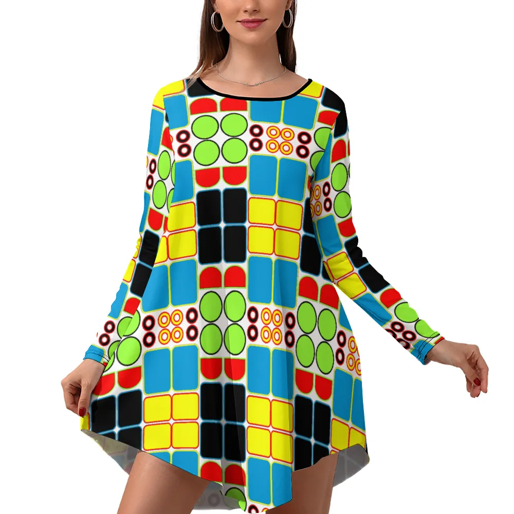 OD Stylish Long Sleeves Skirt Women's Casual Dress
