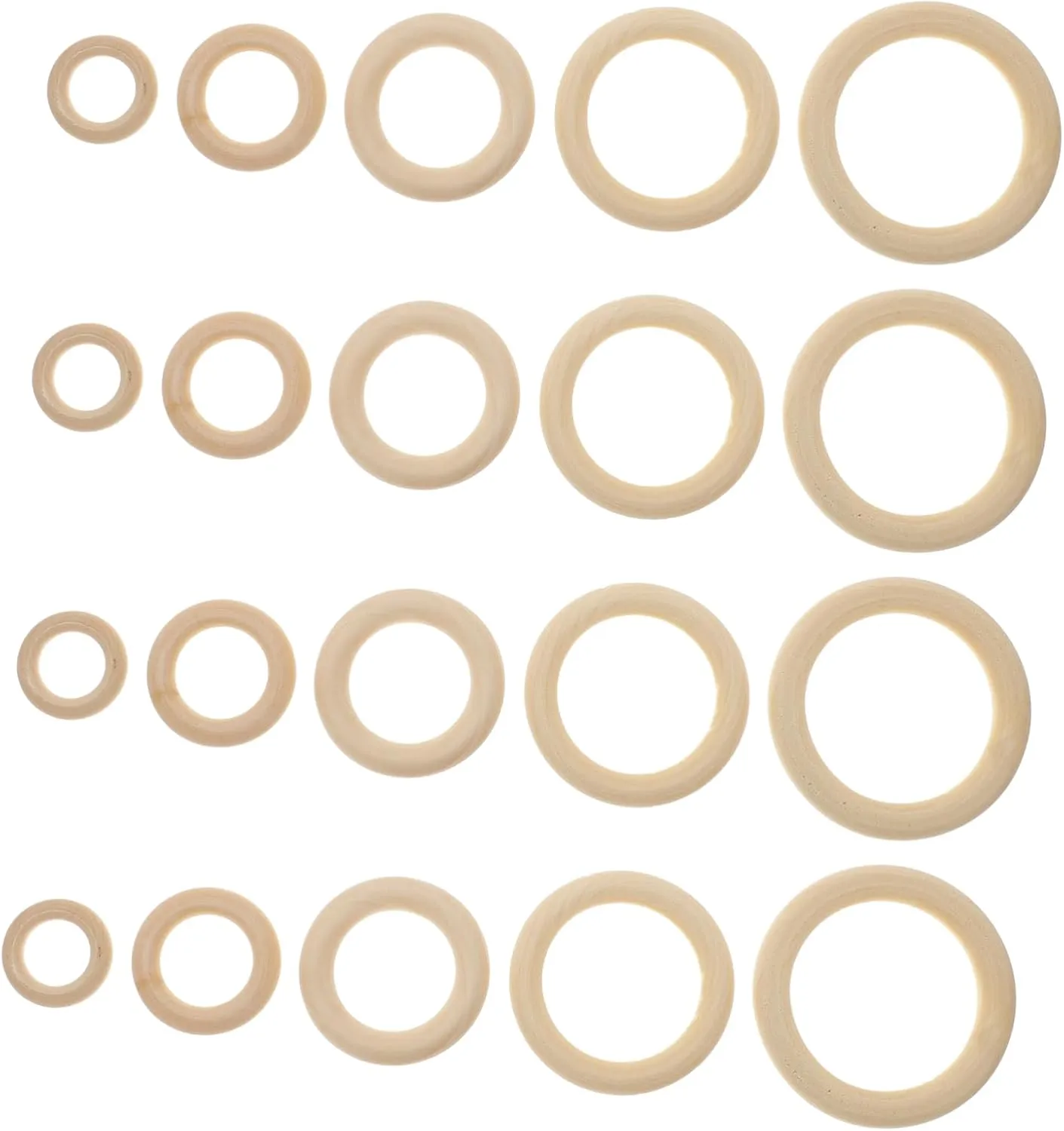 Openable Wooden Ring Hooks 60pcs for DIY Curtain Projects Handbags Decorative Rings Natural Aesthetic
