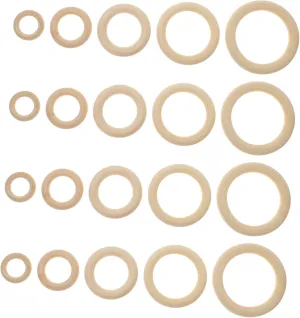 Openable Wooden Ring Hooks 60pcs for DIY Curtain Projects Handbags Decorative Rings Natural Aesthetic