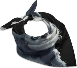Panda Bear with Glasses Fashion Neck Scarf Head Kerchief Hair Wrap Bandana Headscarf for Women Handbags