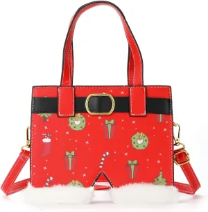 party greeting Santa Crossbody Purse for Women Christmas Santa Pants Shaped Ladies Xmas Shoulder Bag for Merry Christmas Gift