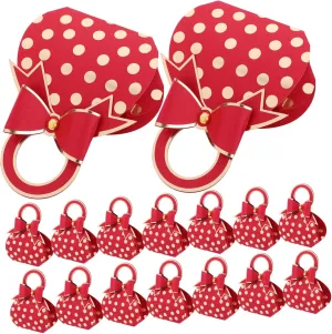 PartyKindom 50pcs Elegant Handbag Candy Boxes Wedding Party Favor Boxes Mini Purses for Red