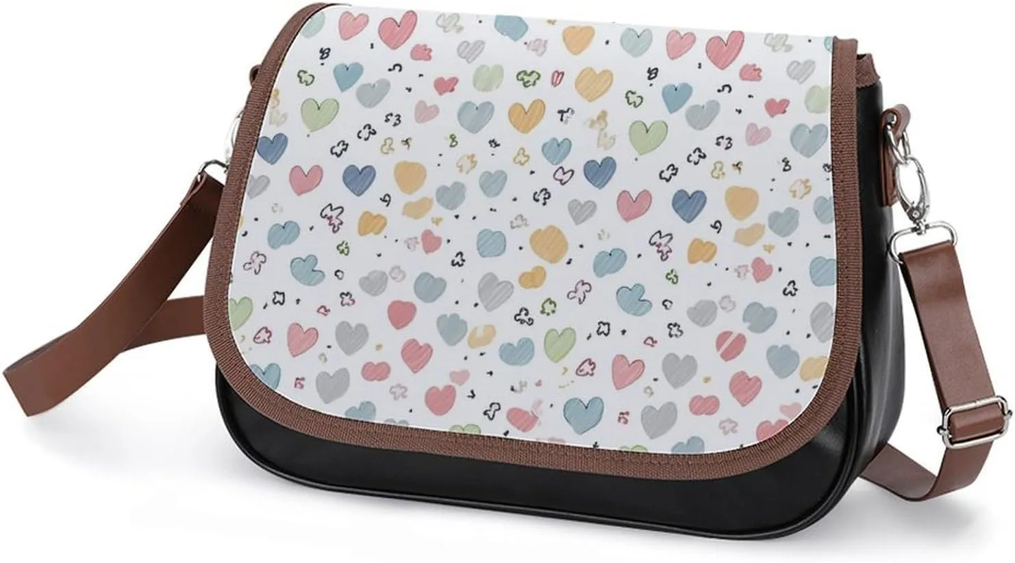Pastel Color Smiley Face Crossbody Bags for Women Travel Shoulder Bag Small Leather Cross Body Handbags