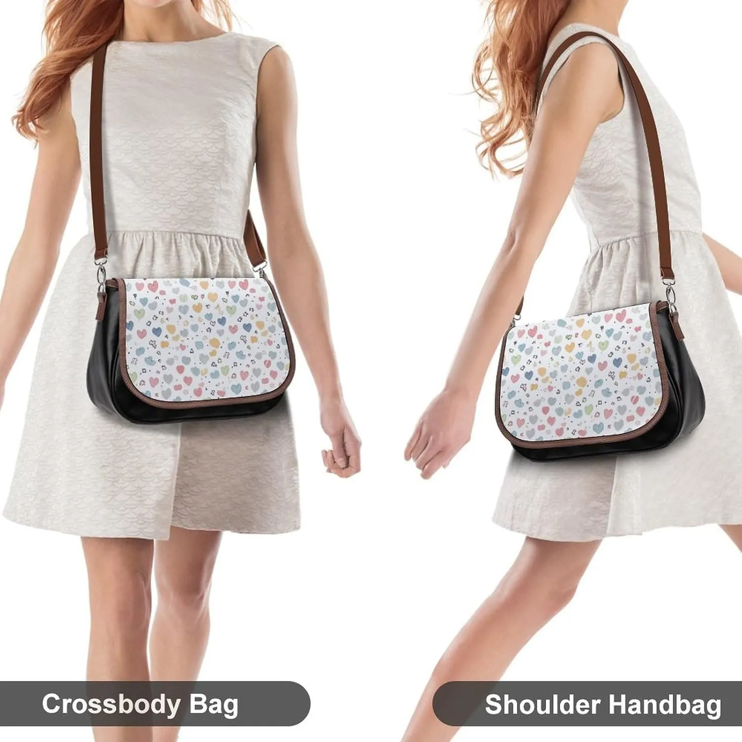 Pastel Color Smiley Face Crossbody Bags for Women Travel Shoulder Bag Small Leather Cross Body Handbags