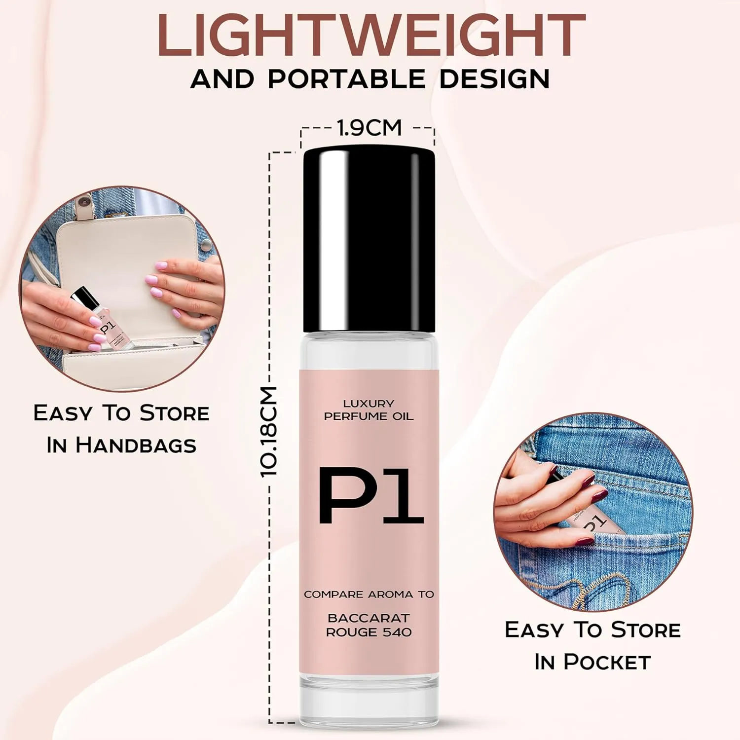 Perfume Oil Impression Roll-on Bottle (1 Pack, Similiar to Bac Rouge 540)