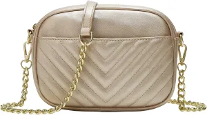 Phone Crossbody Bag with Chain Strap, Lightweight Vegan Leather Shoulder Purse for women