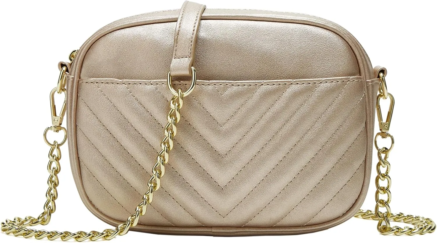 Phone Crossbody Bag with Chain Strap, Lightweight Vegan Leather Shoulder Purse for women