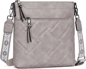 POIUGOYA Quilted Crossbody Bags for Women Trendy,Vegan Leather Medium Shoulder Handbags Travel Purse with RFID Card Slots