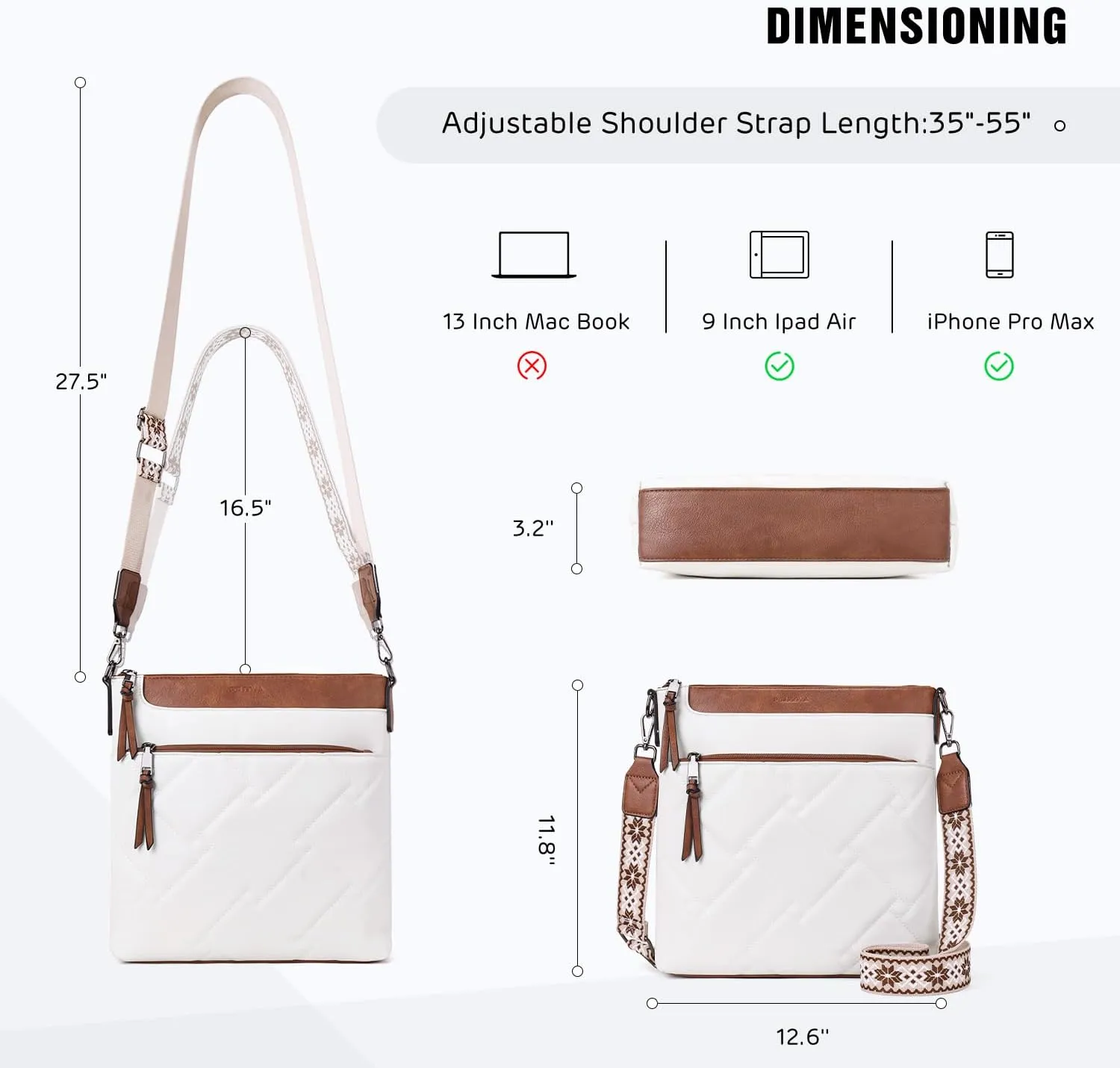 POIUGOYA Quilted Crossbody Bags for Women Trendy,Vegan Leather Medium Shoulder Handbags Travel Purse with RFID Card Slots