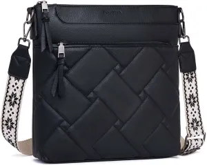 POIUGOYA Quilted Crossbody Bags for Women Trendy,Vegan Leather Medium Shoulder Handbags Travel Purse with RFID Card Slots