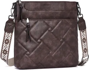 POIUGOYA Quilted Crossbody Bags for Women Trendy,Vegan Leather Medium Shoulder Handbags Travel Purse with RFID Card Slots
