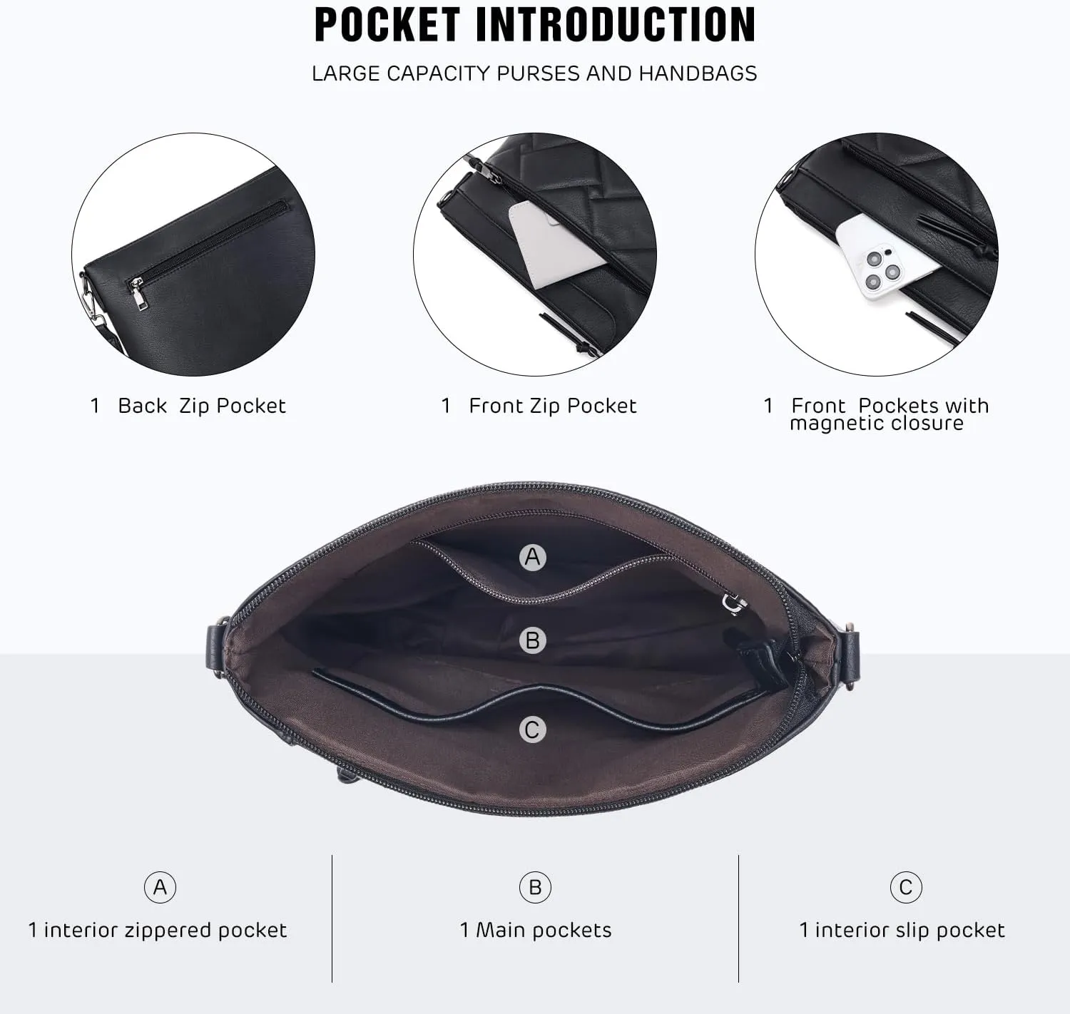 POIUGOYA Quilted Crossbody Bags for Women Trendy,Vegan Leather Medium Shoulder Handbags Travel Purse with RFID Card Slots