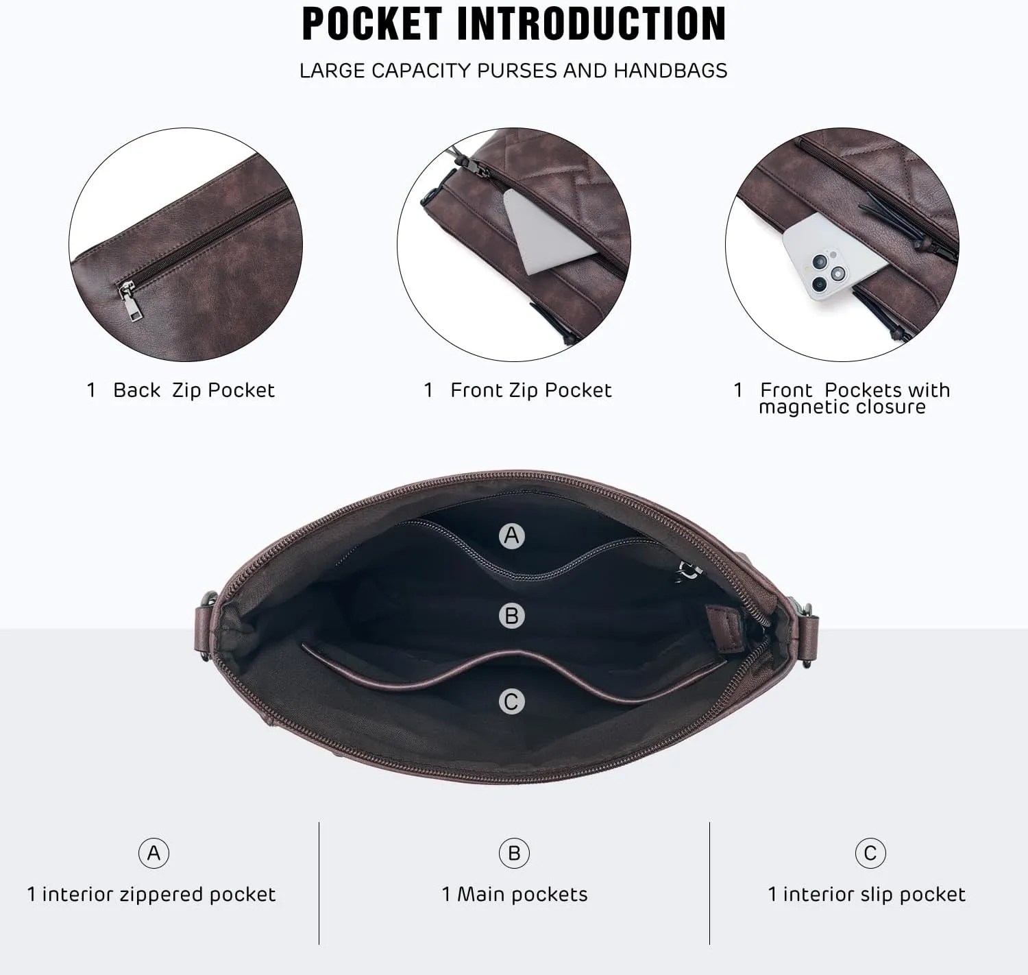 POIUGOYA Quilted Crossbody Bags for Women Trendy,Vegan Leather Medium Shoulder Handbags Travel Purse with RFID Card Slots