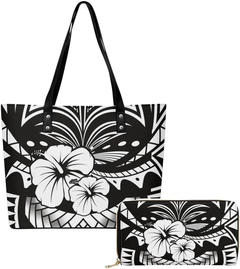 Polynesian Large Capacity Temperament Handbag Samoa Women'S Bag Set 2 Women'S Shoulder Bag Women'S Purse