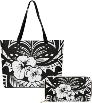 Polynesian Large Capacity Temperament Handbag Samoa Women'S Bag Set 2 Women'S Shoulder Bag Women'S Purse