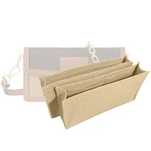 Premium Purse Organizer for Dauphine East West Bag Insert, fits Lv Dauphine Bag Organizer, FULL Set of 2 Handmade 1.2mm Felt Insert, Snug Sturdy Fit (For Dauphine East-West, Cream)