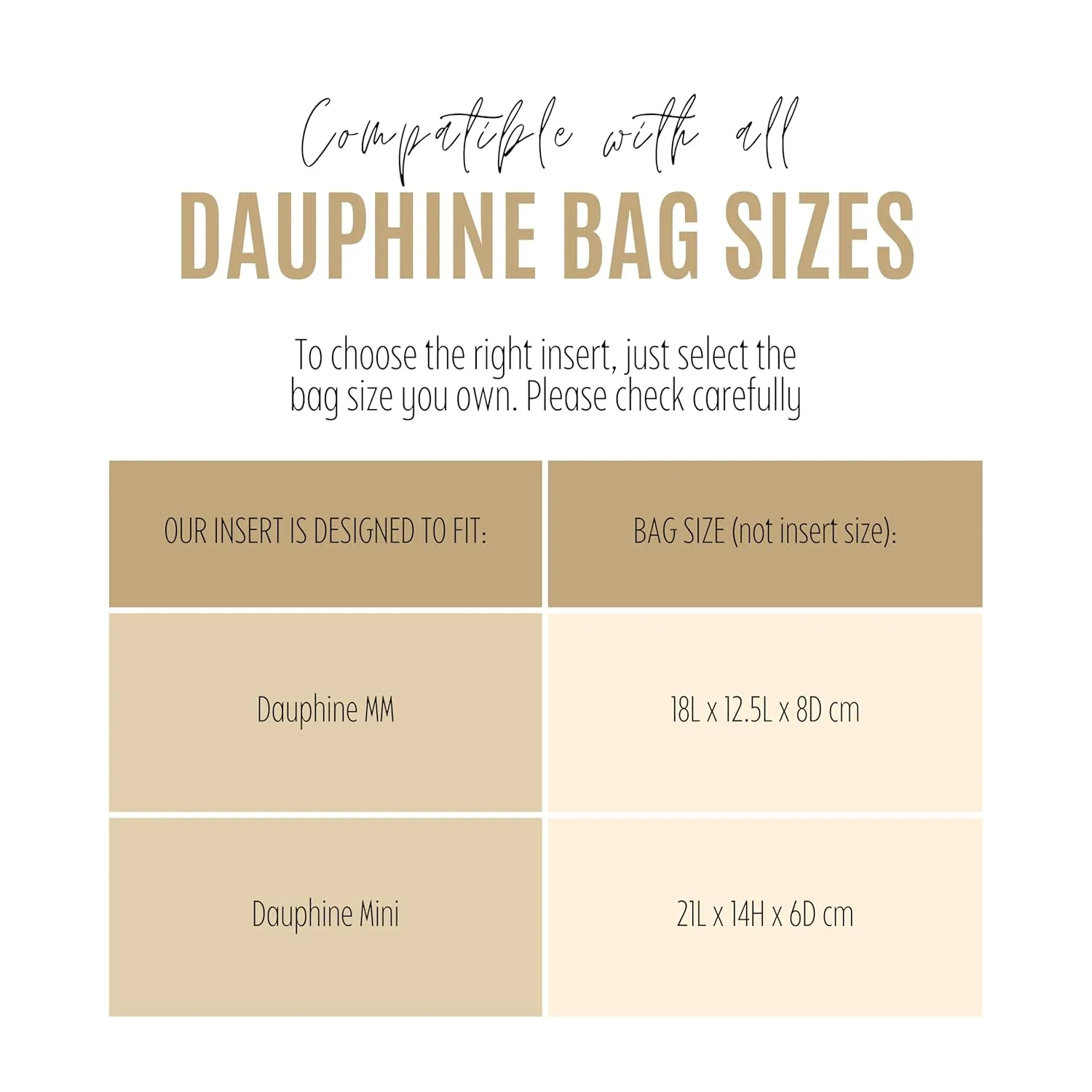 Premium Purse Organizer for Dauphine MM Bag Insert, fits Lv Dauphine Bag Organizer, Handmade 1.2mm Premium Felt Insert, Snug Sturdy Fit with Gold Zipper (For Dauphine MM, Black)