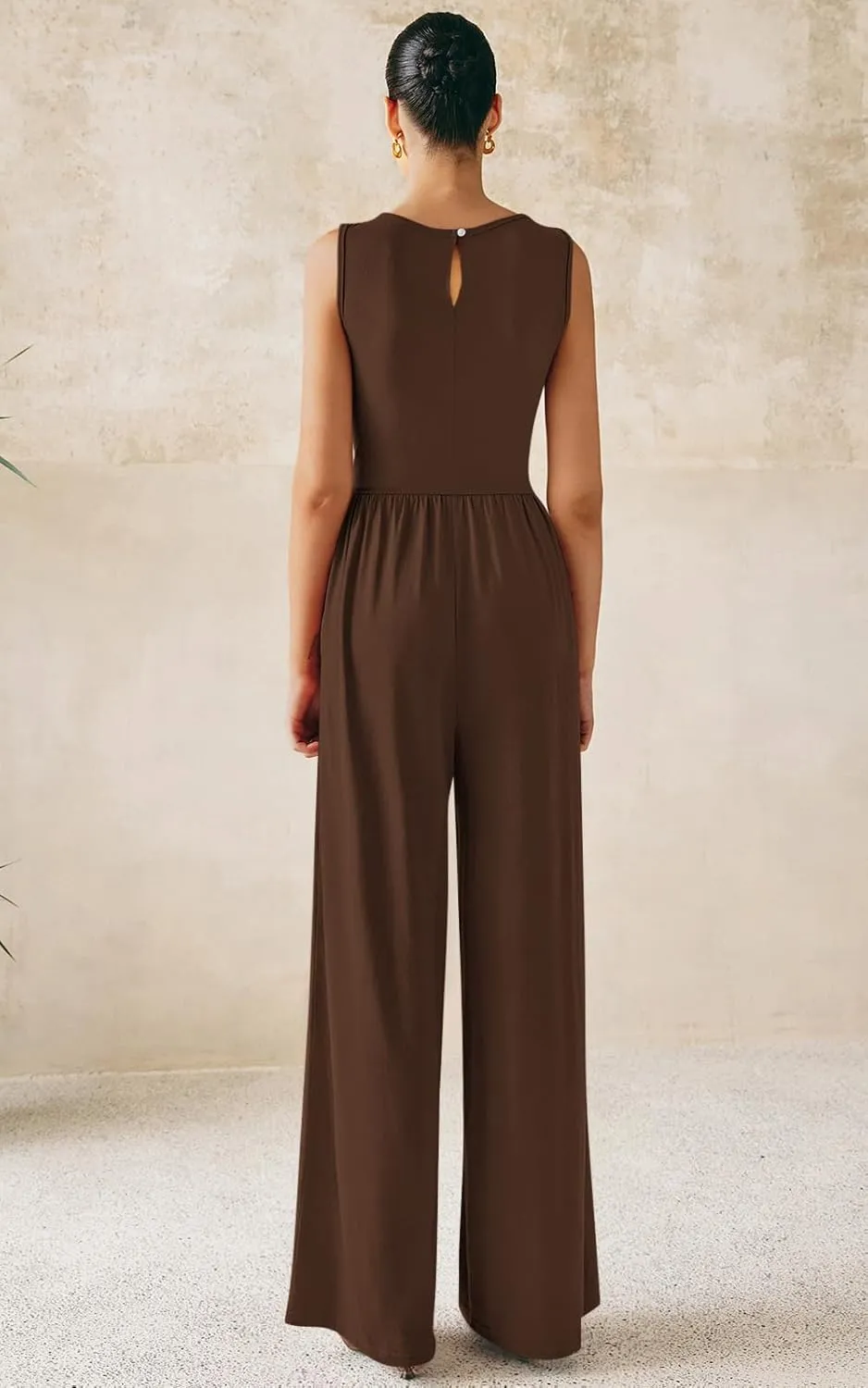 PRETTYGARDEN One Piece Jumpsuits for Women Dressy Casual Sleeveless Crewneck Wide Leg Rompers Jumpers Vacation Summer Outfits