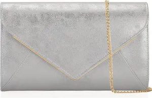PU Leather Clutch Purses Women Evening Envelope Handbag Prom Wedding Party Foldover Bag