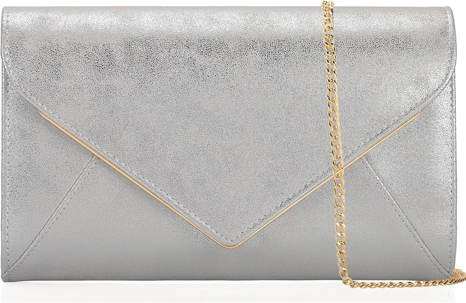 PU Leather Clutch Purses Women Evening Envelope Handbag Prom Wedding Party Foldover Bag