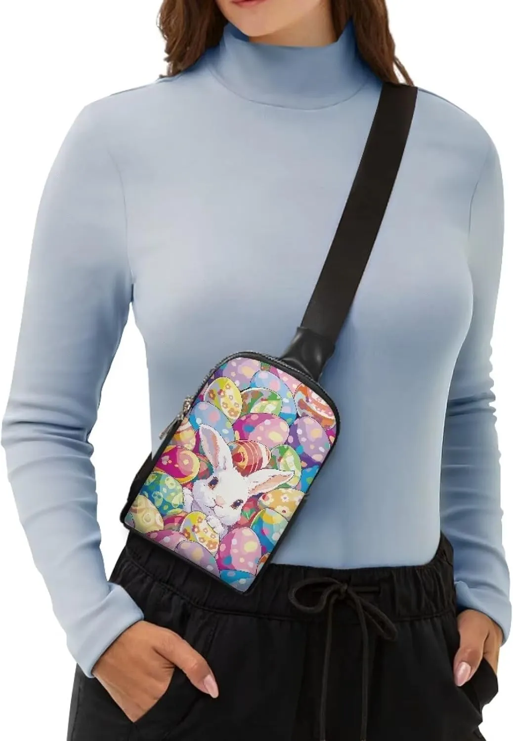 PU Leather Crossbody Bag for Women,Trendy Handbags Bag Chest Bag with Coin Pocket