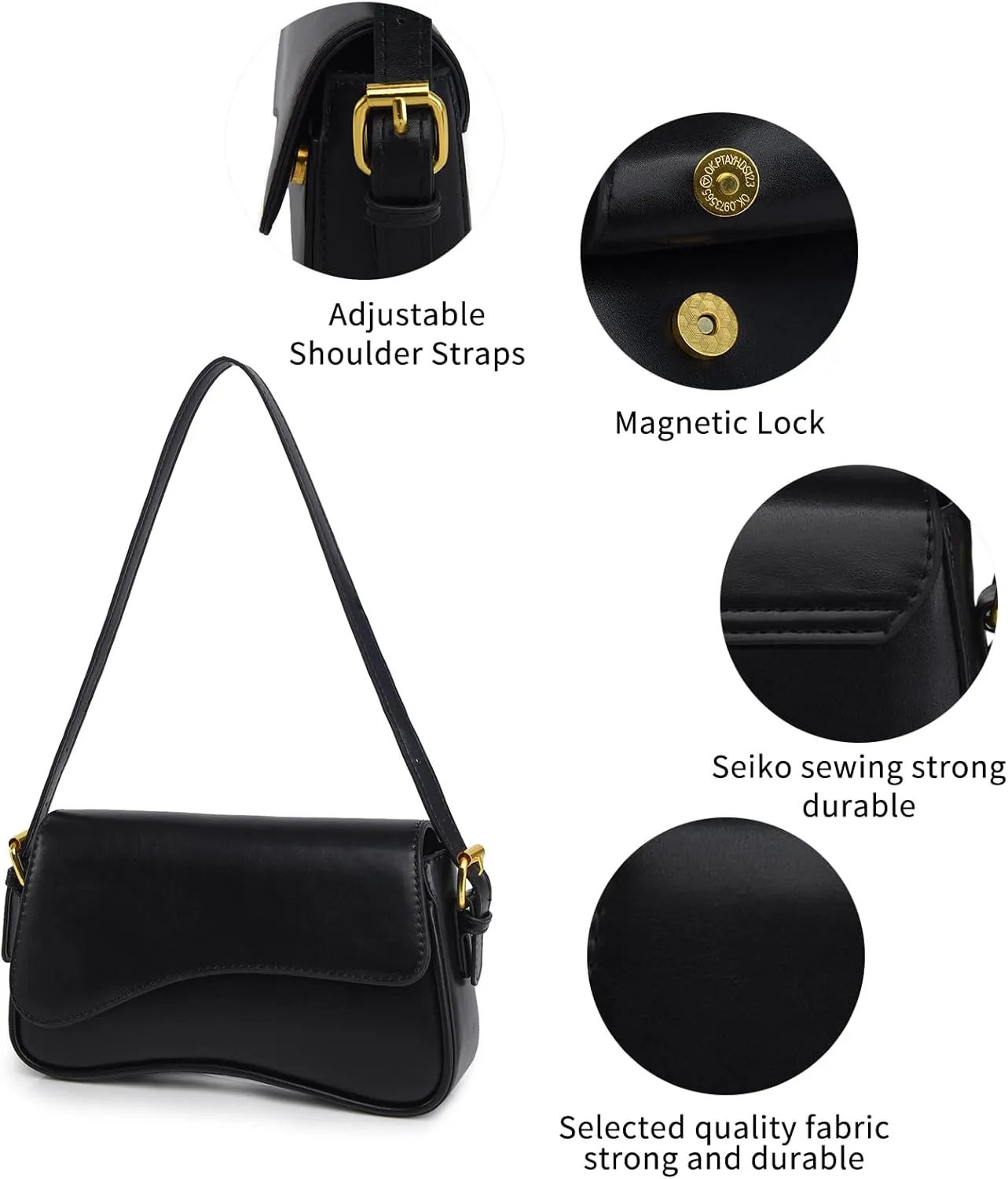 PU Leather Tote Bag for Women with 2 Removable Straps and Zipper Closure