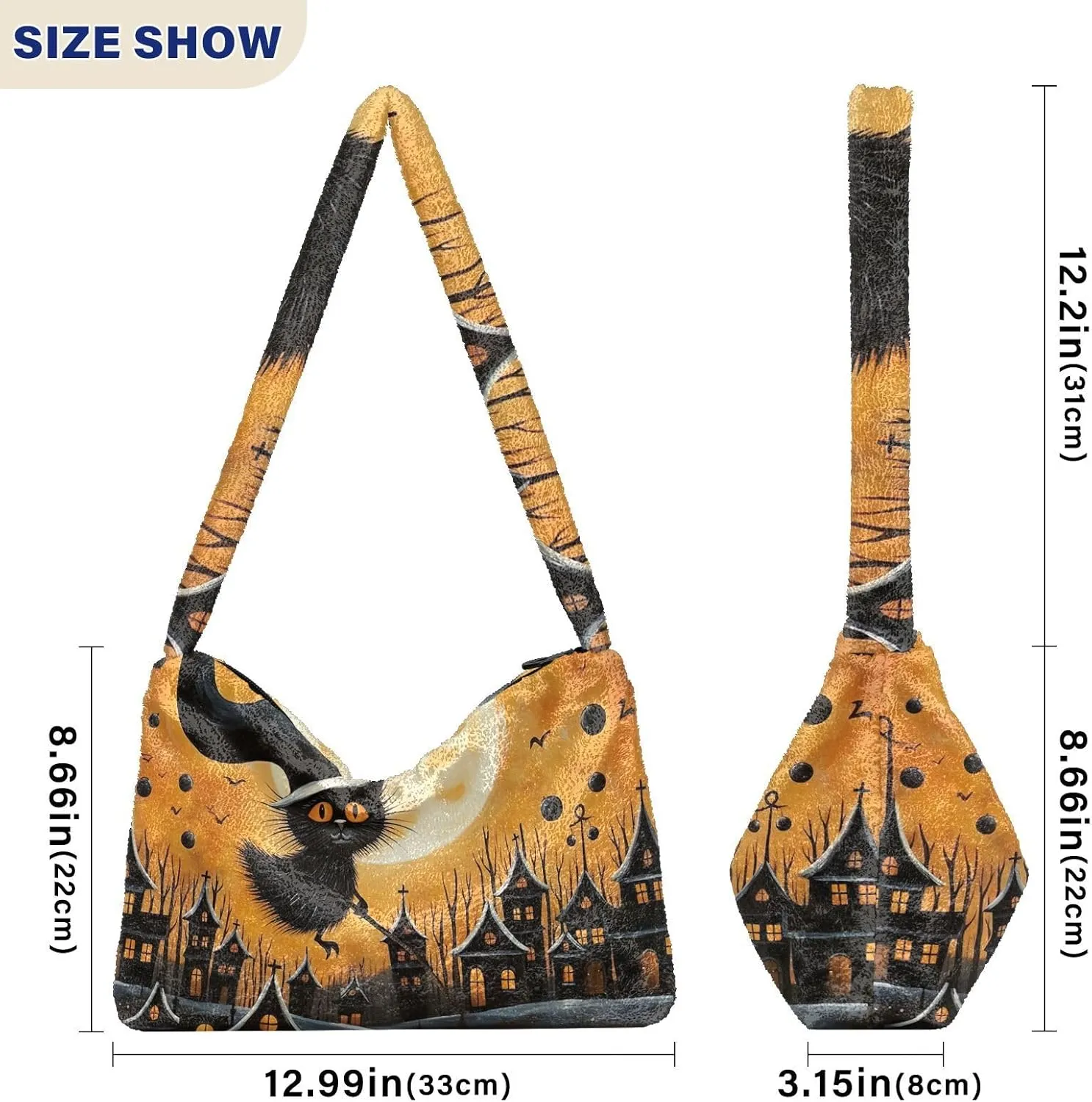 Pumpkin Lamp and Pumpkins Ladies Shoulder Handbags, Shoulder Tote Bag, Shoulder Bag for Women