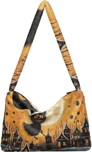 Pumpkin Lamp and Pumpkins Ladies Shoulder Handbags, Shoulder Tote Bag, Shoulder Bag for Women