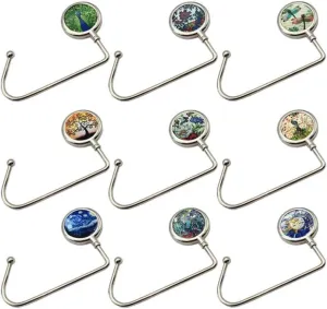 Purse Hook Long Handbag Hanger for Table Desk, Portable Bag Holder Under Counter Handbags Hook for Women Girl, Model 10