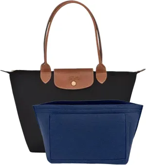 Purse Organizer Insert, Bag Organizer for Le Pliage, Handbags Organizer Insert (Dark Blue, Small)