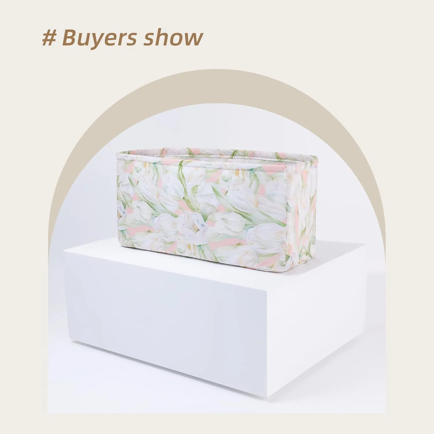 Purse Organizer Insert For 2.55 Reissue Bags, Lightweight Bag Shaper Liner, Soft Women Luxury Handbag Tote Inner Bag(Small,French Tulips)