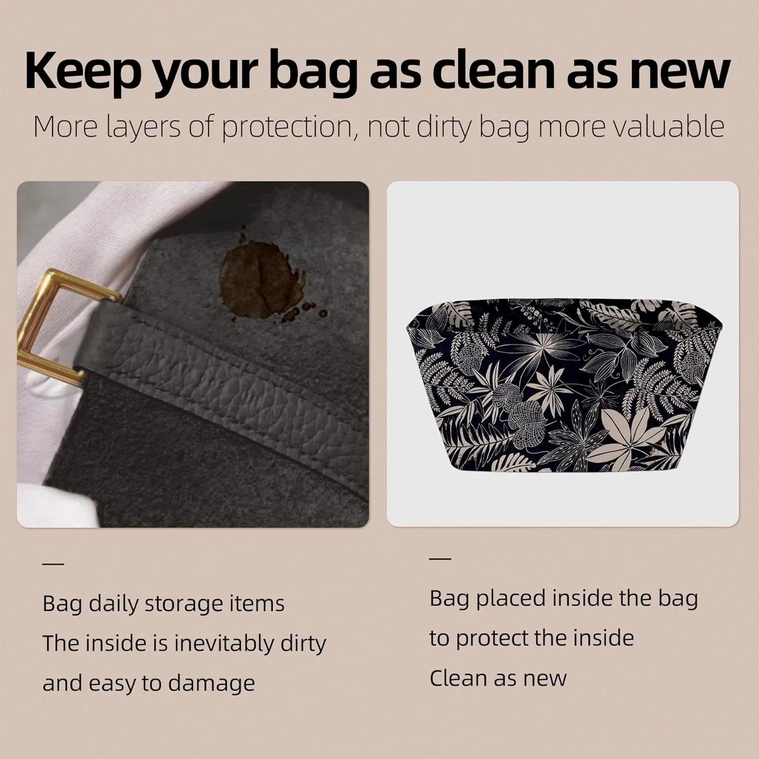Purse Organizer Insert for Anjou/Artois/Saint Louis Tote Bags, Lightweight Handbag Organizer Liner, Soft Bag Tote Shaper(Saint Louis GM,Dark Fragrance)
