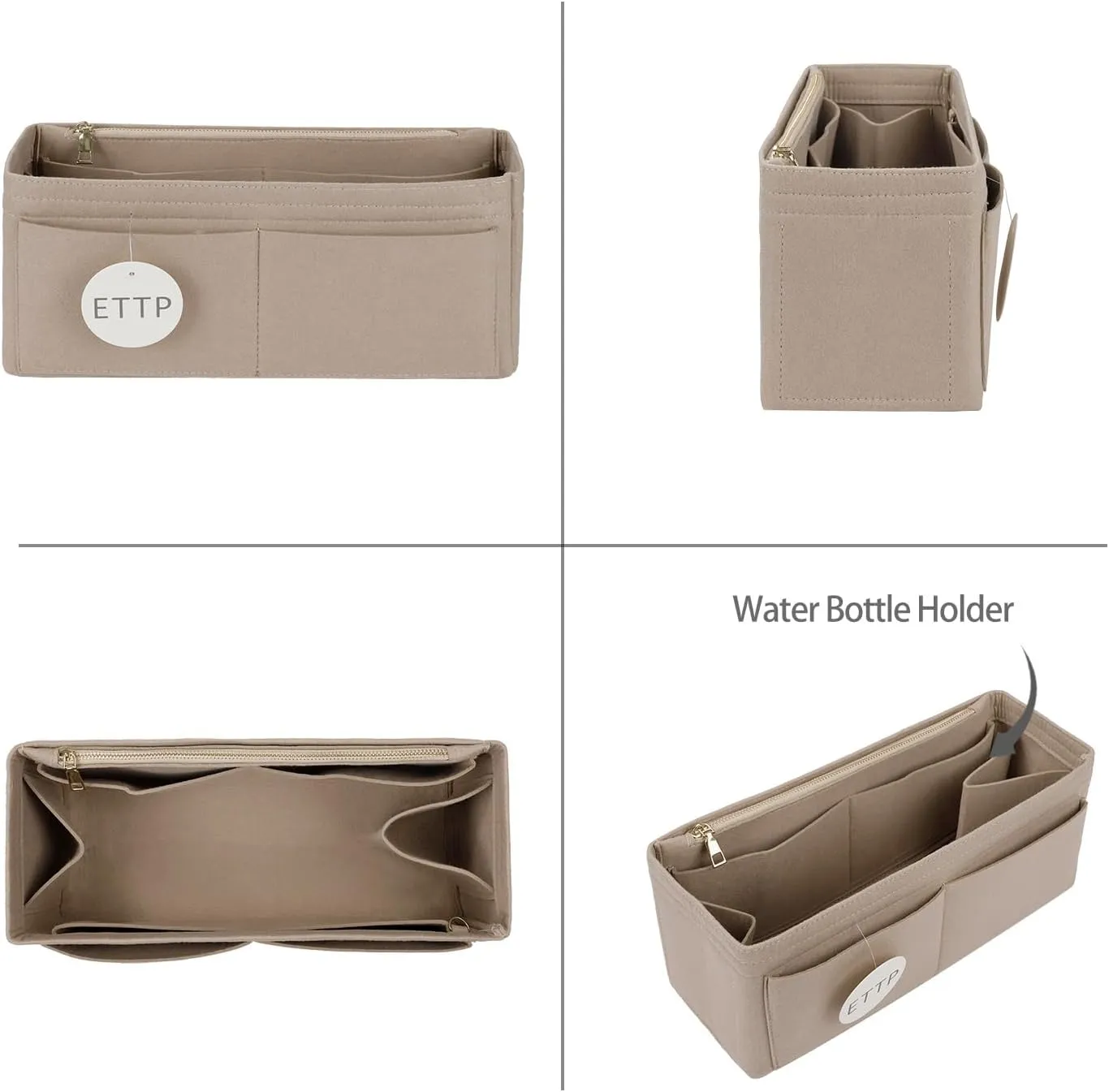 Purse Organizer Insert For Handbags,Bag Organizer Insert, Compatible with Alam BB and PM,Ella Tote,Telfar Medium, Book Tote M (Beige, Large)