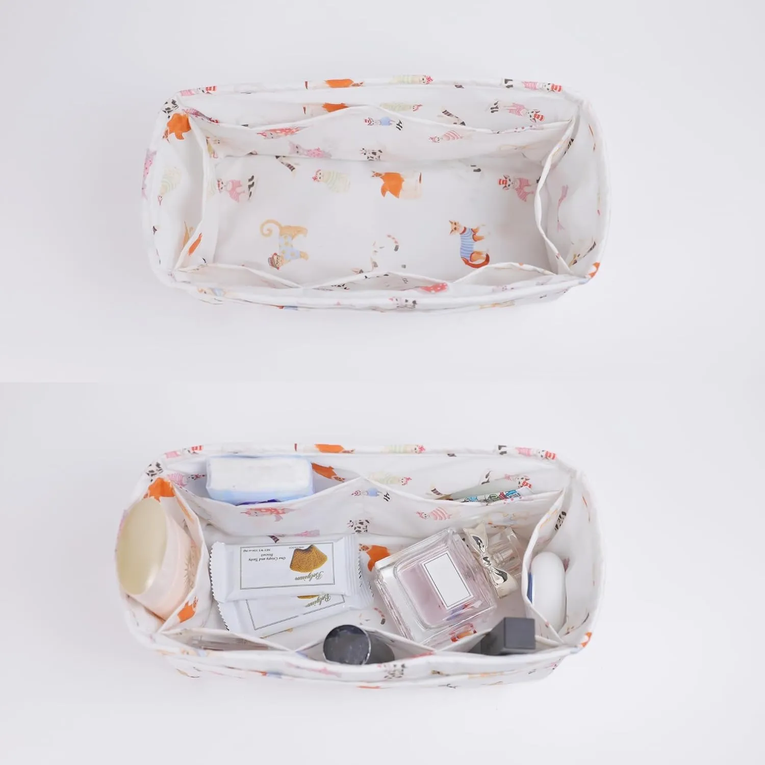 Purse Organizer Insert For Saigon mini/PM/MM Bags, Lightweight Bag Shaper, Soft Women Luxury Handbag Tote Inner Bag (Saigon mini 20,Cat Paradise)