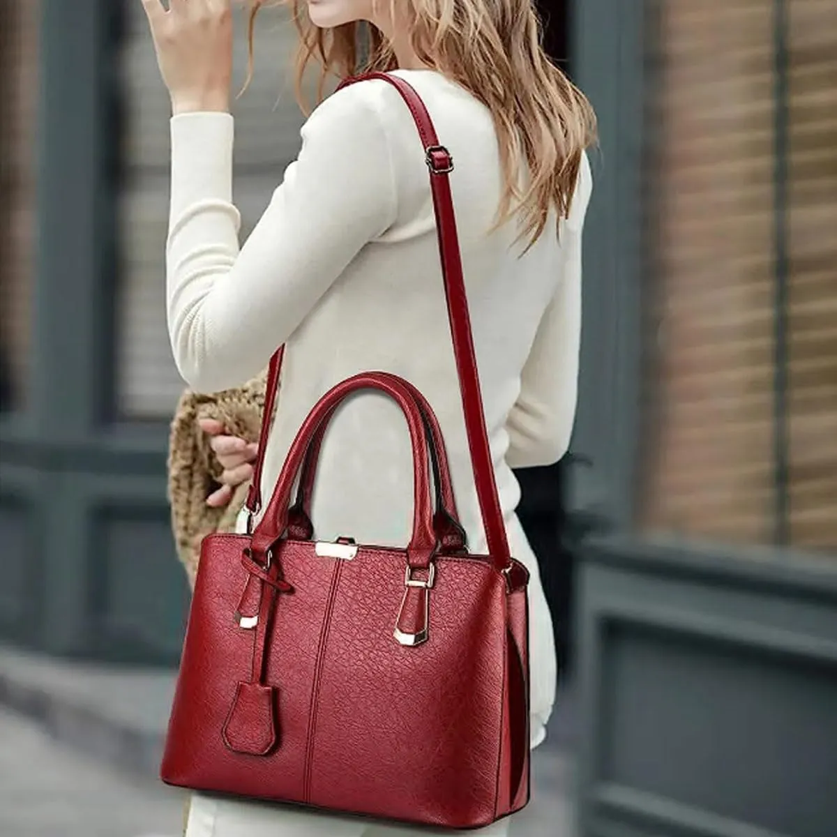 Purses and Handbags for Women Fashion Messenger Bag Ladies PU Leather Top Handle Satchel Shoulder Tote Bags