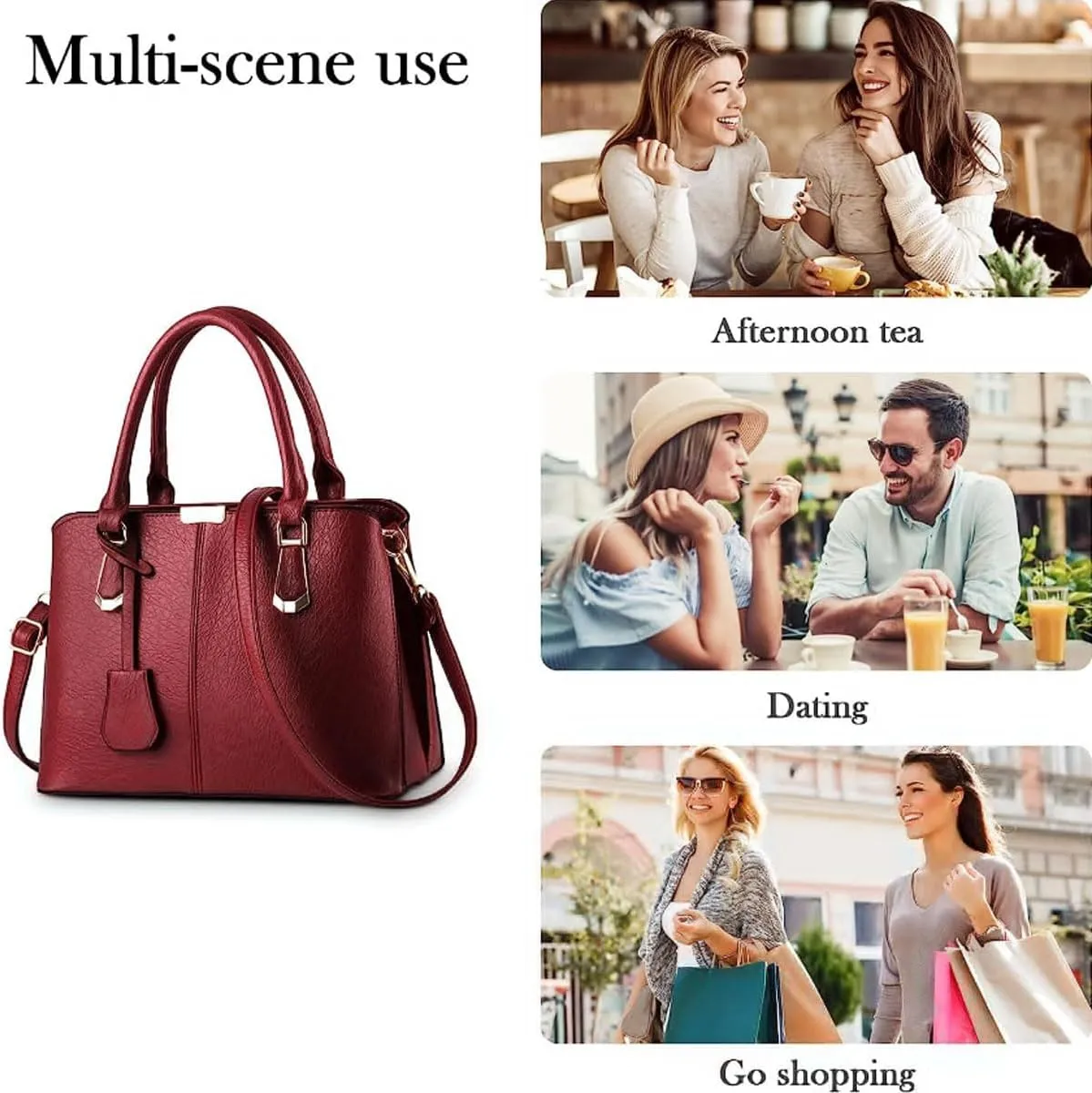 Purses and Handbags for Women Fashion Messenger Bag Ladies PU Leather Top Handle Satchel Shoulder Tote Bags
