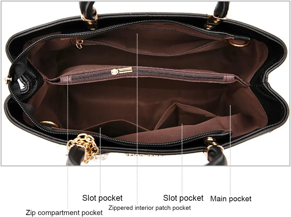 Purses and Handbags for Women PU Leather Top Handle Satchel Ladies Shoulder Tote Bags
