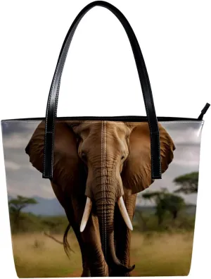 Purses for Women,Tote Bag Aesthetic,Women's Tote Handbags,African Grassland Elephant Animal