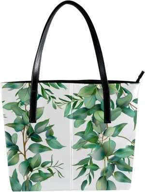 Purses for Women,Tote Bag Aesthetic,Women's Tote Handbags,Branch Green Leaf