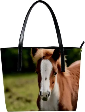 Purses for Women,Tote Bag Aesthetic,Women's Tote Handbags,Jungle Animal Horse Pattern