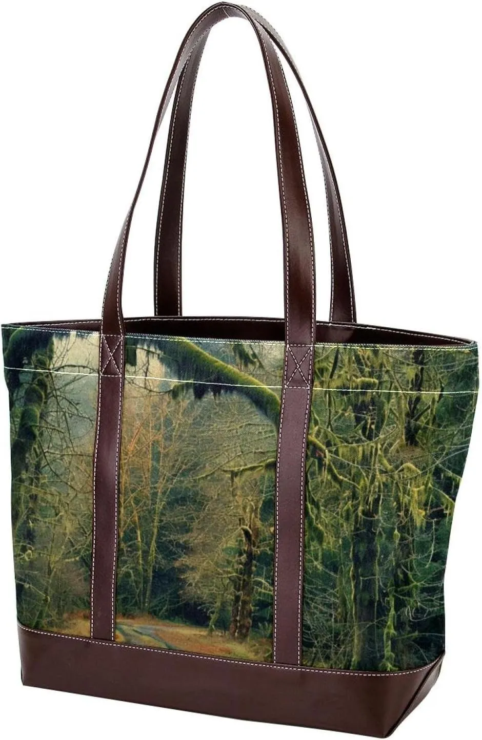 Purses for Women,Tote Bag for Women,Handbags for Women,Scenic Road in Forest