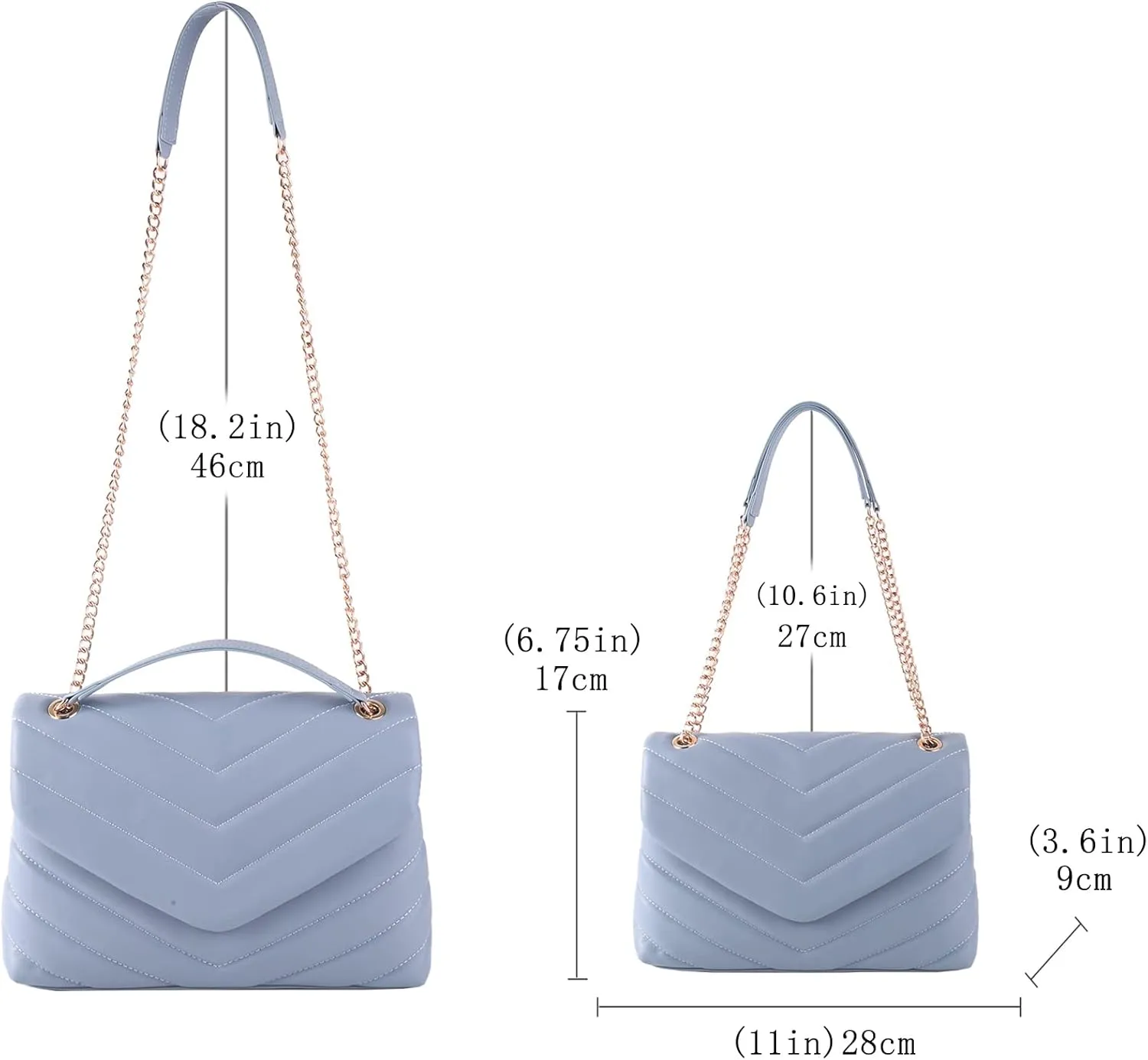 Quilted Crossbody Bag for Women, Soft Vegan Chevron Purses, Trendy Shoulder Handbags with Flap