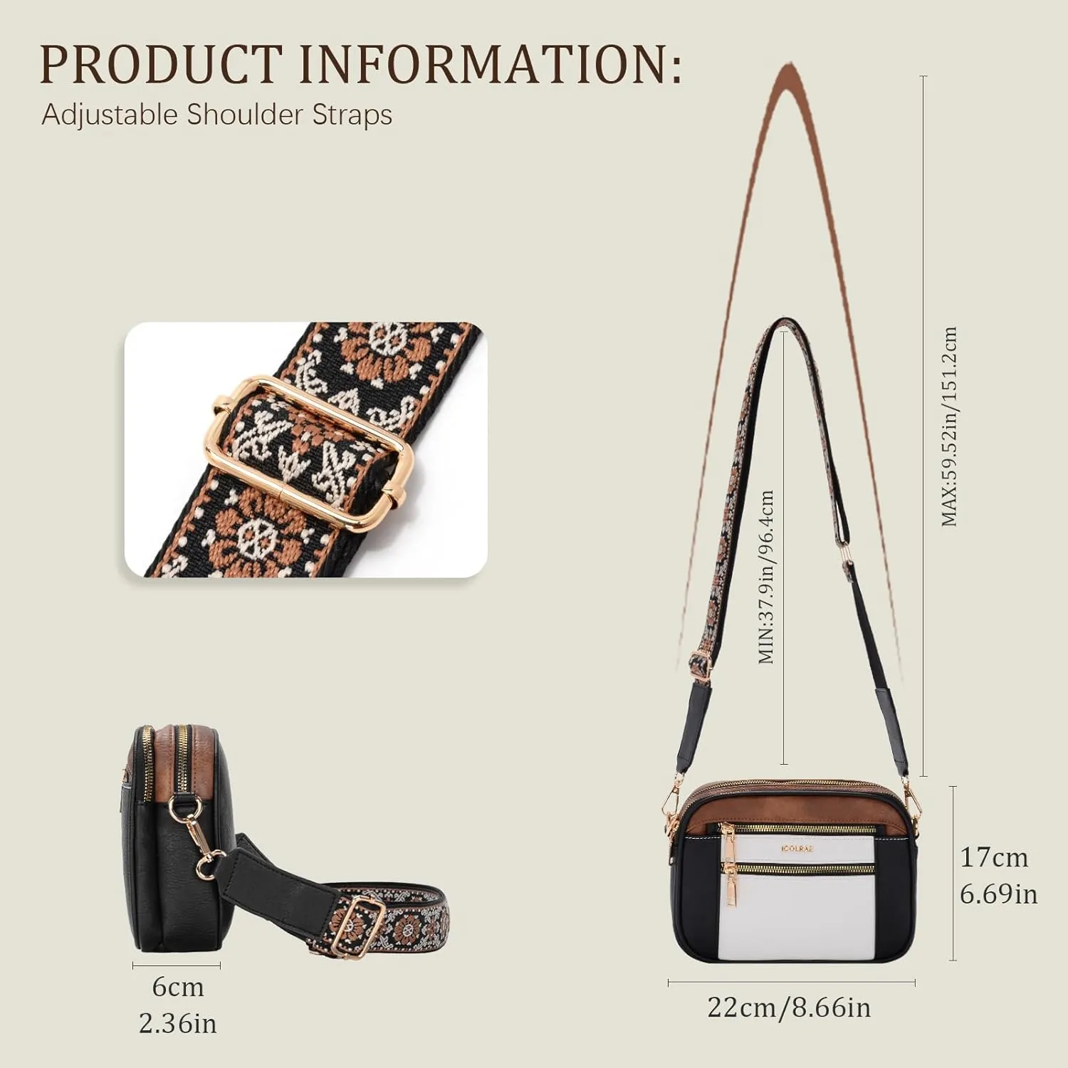 Quilted Crossbody Bags For Women Vegan Leather Small Purses Wide Strap Medium Lightweight Shoulder Handbags