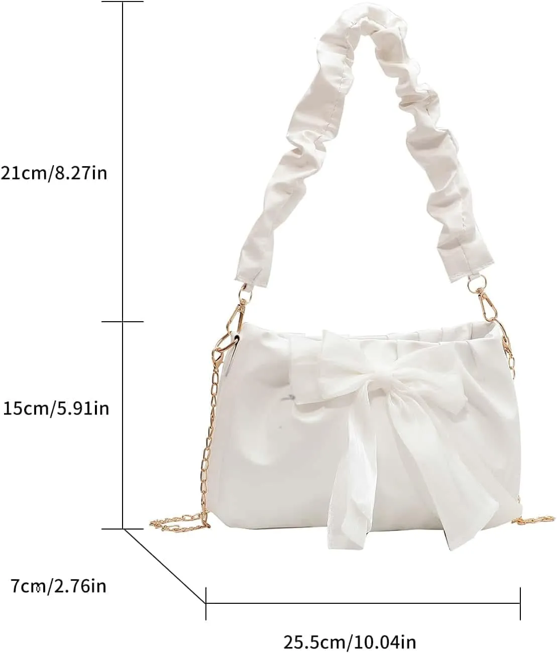 QWINEE Bow Shaped Square Bag Ruched Purse Handbags Ladies Shoulder Underarm Totes Bag Evening Bag Clutch
