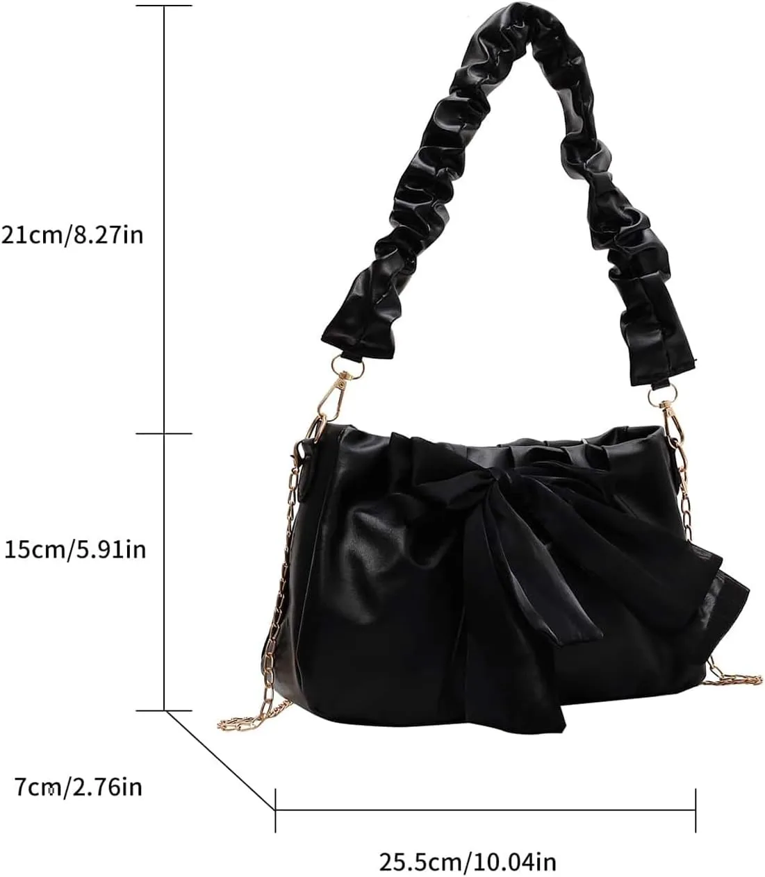 QWINEE Bow Shaped Square Bag Ruched Purse Handbags Ladies Shoulder Underarm Totes Bag Evening Bag Clutch