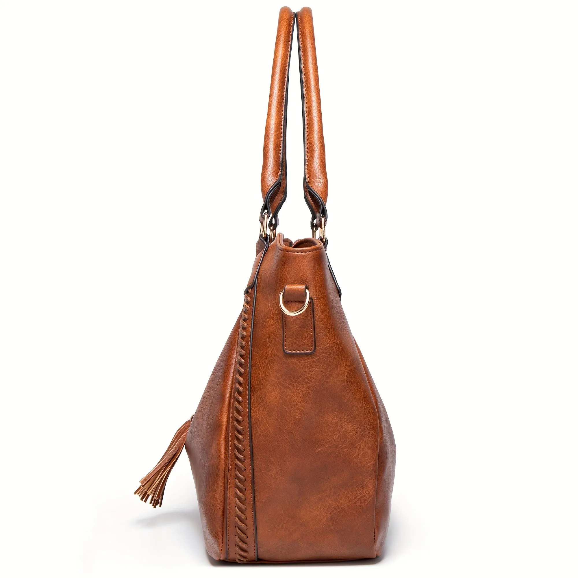 realaiot  Women PU Leather Handbags Tote Bag Soft Retro Designer Large Capacity Multi-pocket Casual Ladies Shoulder Crossbody Bag Mother's Day Gift Adjustable Shoulder Strap Purse Cheap On